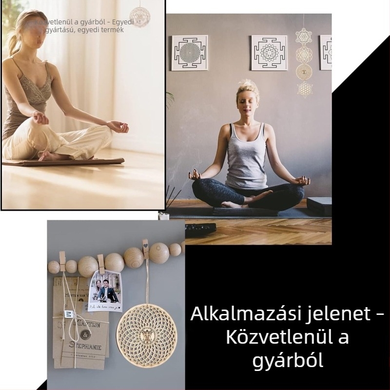 Fából készült üreges geometriai mintás dekoratív elem DIY projektekhez