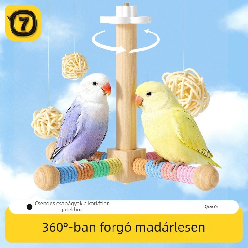 Papagájok számára forgó játék tartó – harapós játék cockatiel, lovebird és budgie számára, kalitka-kiegészítő