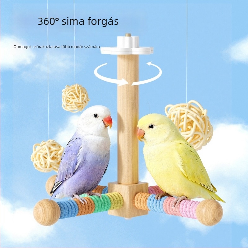 Papagájok számára forgó játék tartó – harapós játék cockatiel, lovebird és budgie számára, kalitka-kiegészítő