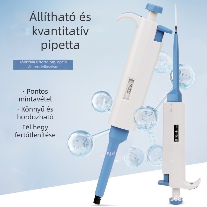 Állítható egycsatornás mikropipetta, 5–5000 µL, mintavételi analízishoz
