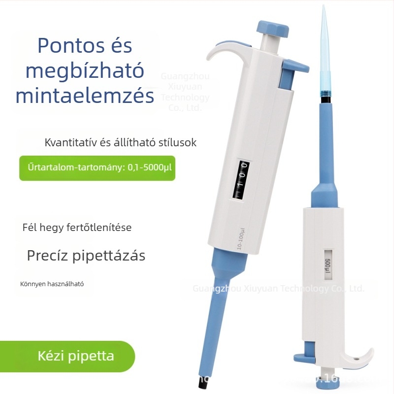 Állítható egycsatornás mikropipetta, 5–5000 µL, mintavételi analízishoz