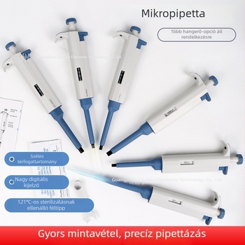Trickle YY11-YY31 egycsatornás állítható térfogatú pipetta, laboratóriumi mikropipetta, kék-fehér