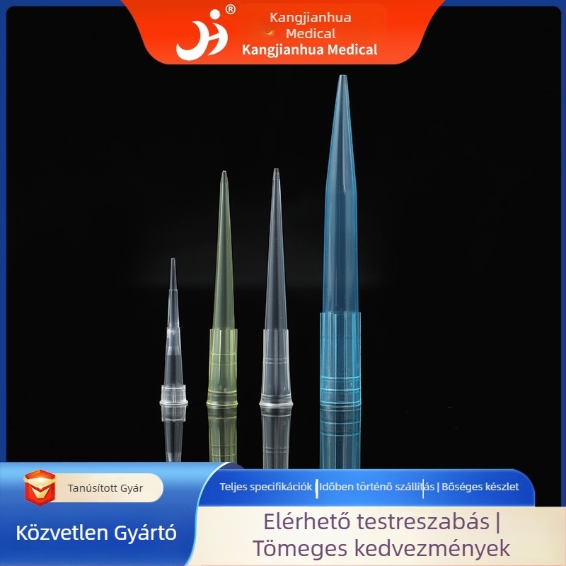Hosszú, széles nyílású pipettahegyek, egyszer használatos, 10 µL / 200 µL / 1 mL / 5 mL