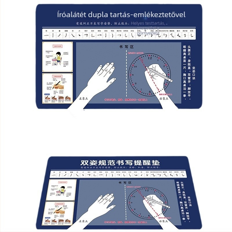 Gyerekeknek készült írási pad a helyes testtartásért, logó testreszabással