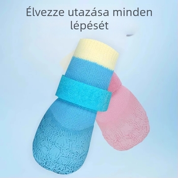 Négy évszakos kutya mancsvédők, csúszásmentes, vízálló, puha talpú, kopásálló cipők, Shiba Inu, Bichon és Corgi számára