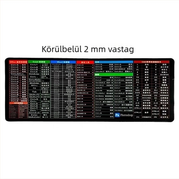 Extra nagy méretű egérpad Cartoon mintával, csuklótámasz, kétoldalas, csúszásmentes