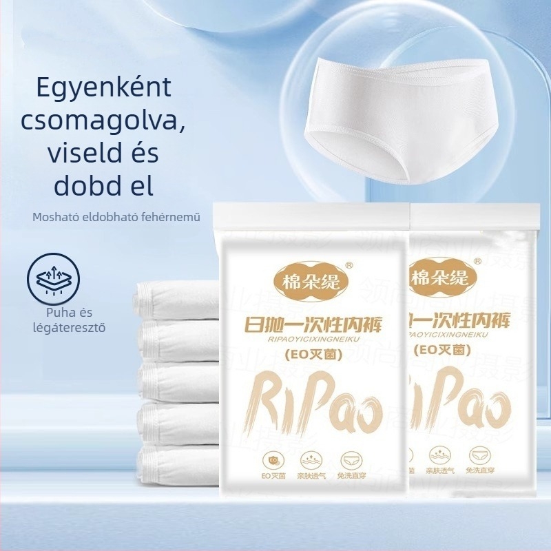 Női egyszer használatos fehérnemű, EO-sterilizált, egyedi csomagolásban, utazáshoz ideális, szülés utáni használatra