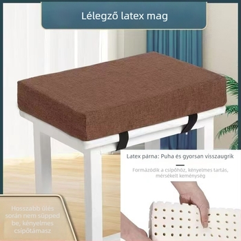 Tanulói székpárna len huzattal, latex töltettel, puha és kényelmes hosszú üléshez, osztálytermi használatra