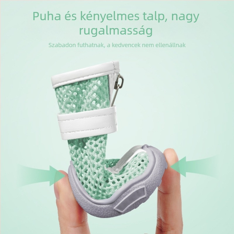 Kutyacipők lágy talppal, kis- és közepes testű ebeknek – csúszásmentes, vízálló és lélegző lábvédők (Bichon Frisé)