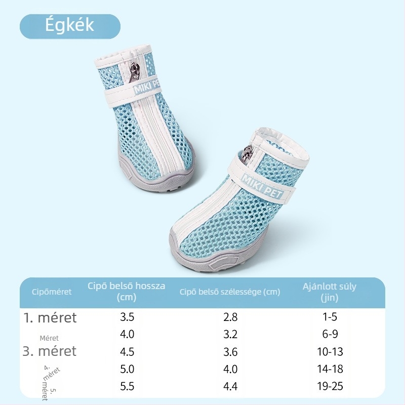 Kutyacipők lágy talppal, kis- és közepes testű ebeknek – csúszásmentes, vízálló és lélegző lábvédők (Bichon Frisé)