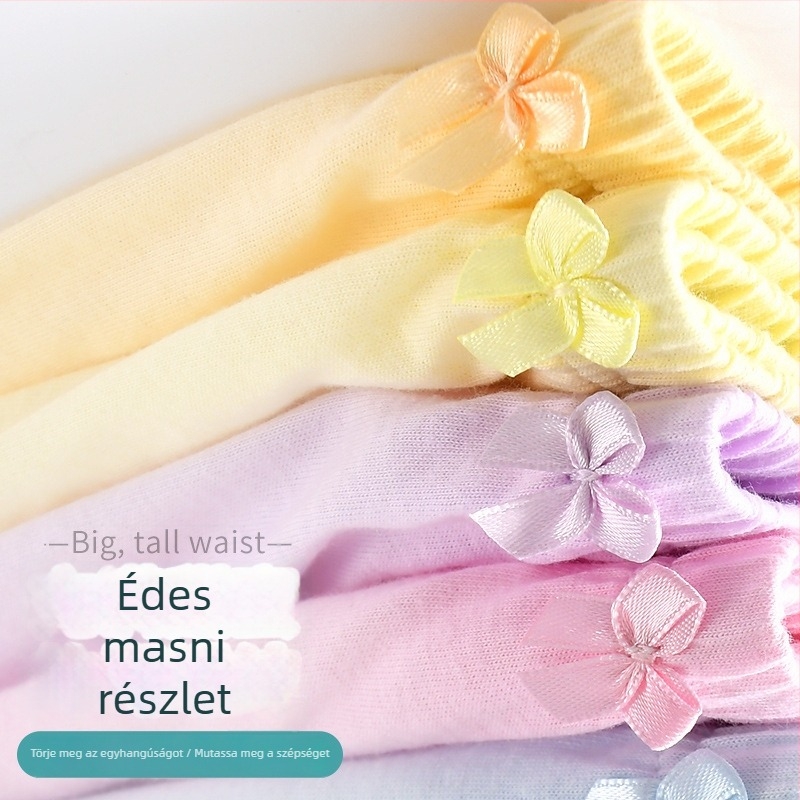 Női pamutból készült magas derekú bugyi, nagy méret, légáteresztő, egyszínű, elasztikus