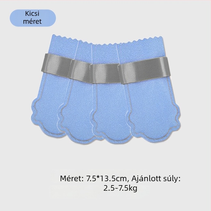 Kutyacipő készlet: vastag meleg anti-slip téli csizmák kis- és közepes méretű kutyáknak, kutyus zoknik, pamut kutyacipők, nem csúsznak le a lábáról