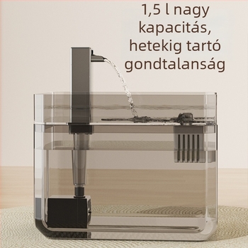 Macska- és kutyavízitató, csendes, energiahatékony, nagy kapacitású, vízkeringés, automatikus itató