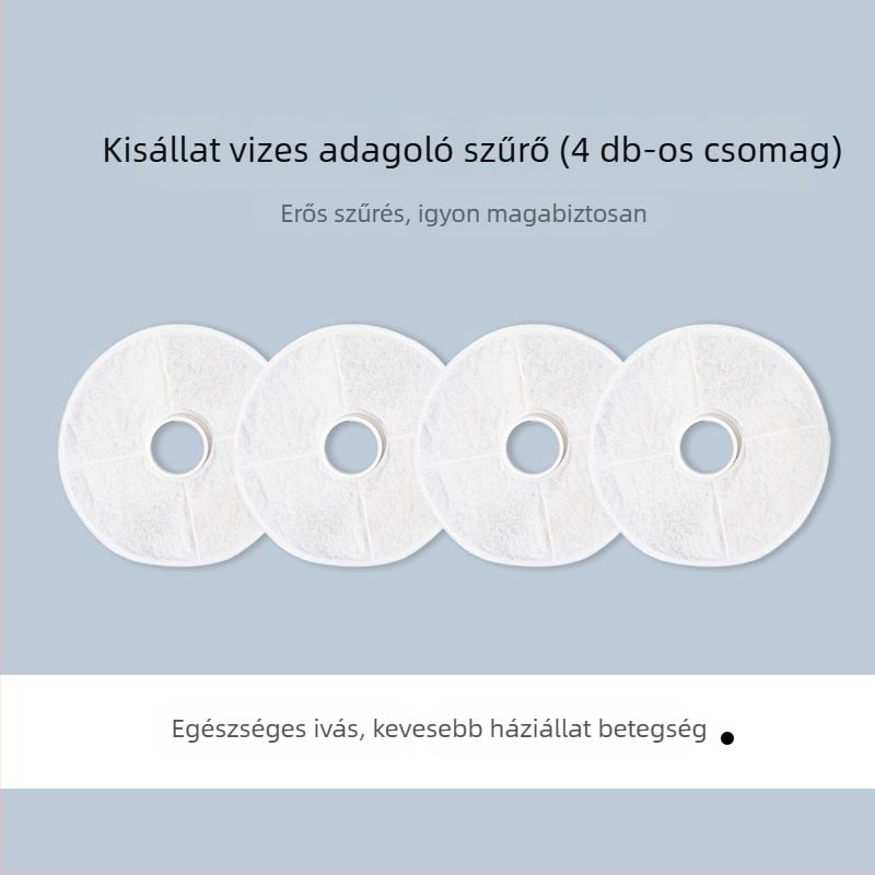 Háziállatok itatójához való szűrőpatron aktív szénnel és szűrővattával, automatikus víztisztítás macskáknak és kutyáknak