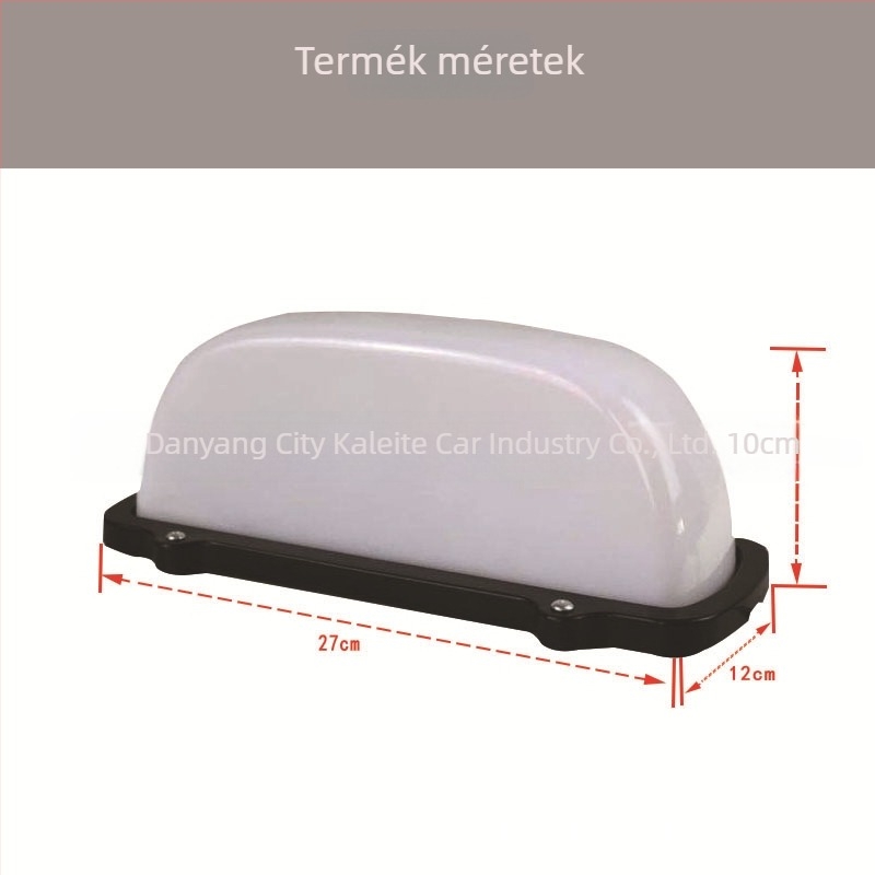 LED taxi tetőfény mágneses rögzítéssel, 12V, 3W, modell OLT-2712, újratölthető