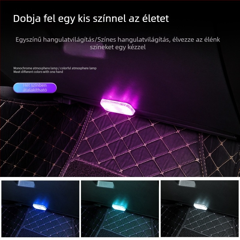 Tetőre szerelhető LED mini világítás, újratölthető, vezeték nélküli, szétszerelés nélkül, multifunkcionális környezeti világítás tárolóval, érintésre aktiválható fény