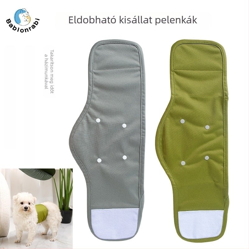Légáteresztő textilpelenka kis testű kutyáknak, cserélhető betétekkel és patentos zárással