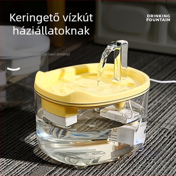 Macska vízadagoló 1,5 L, nagy kapacitás, automatikus szűrés, friss víz