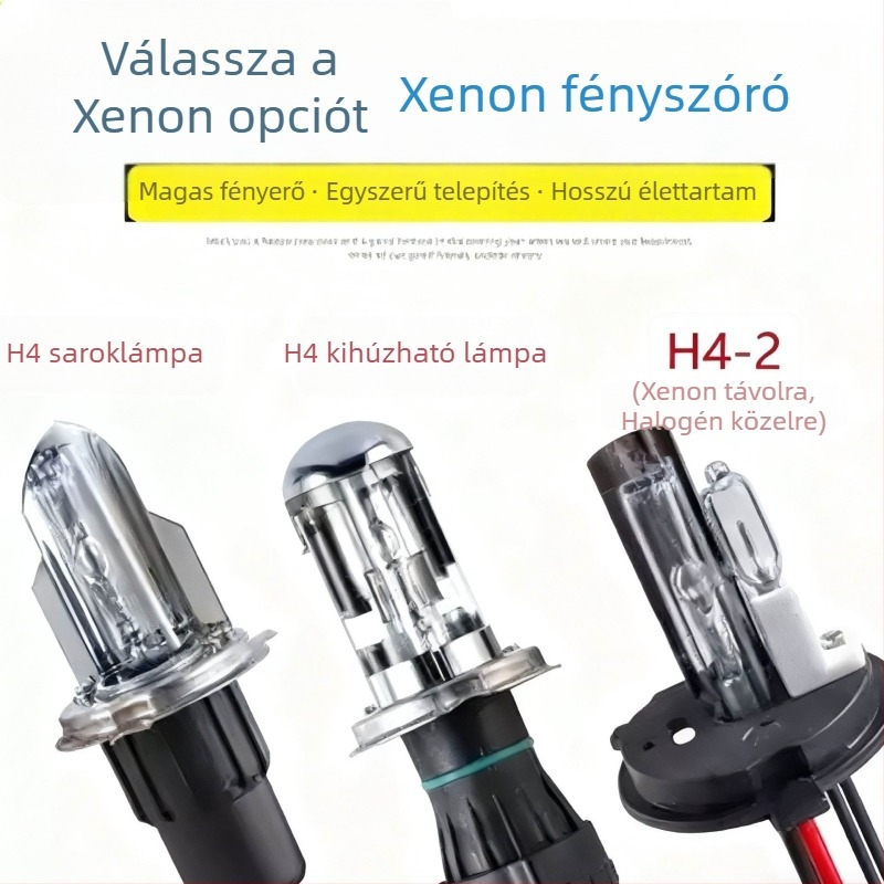 H4 HID Xenon autó lámpa izzó, állítható szögű, 35W, 12V, hosszú- és rövidfényhez, 6000K-8000K