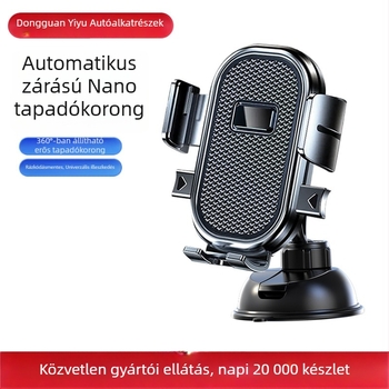 Univerzális autós telefon-tartó vákuumos rögzítéssel navigációhoz, középkonzolra és első szélvédőre