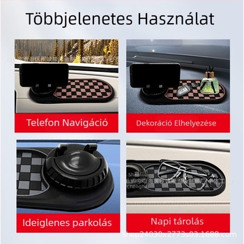 Autótelefon-tartó csúszásmentes navigációs párnával, parkolási jel és központi konzol multifunkciós tartóval