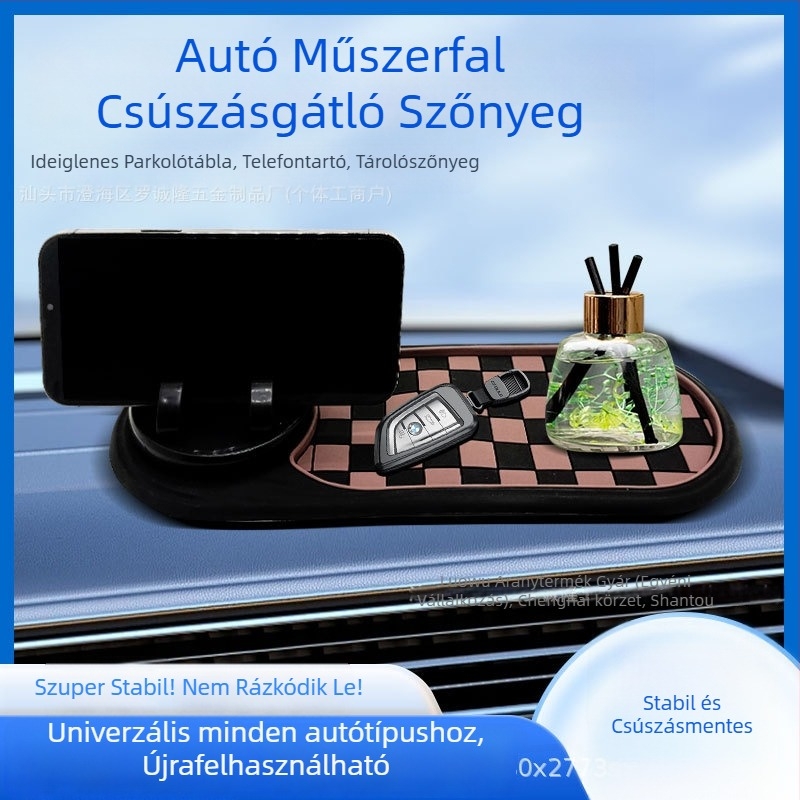 Autótelefon-tartó csúszásmentes navigációs párnával, parkolási jel és központi konzol multifunkciós tartóval