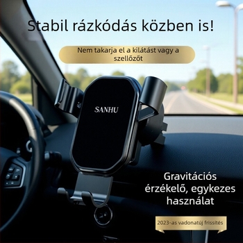 Gravitációs érzékelős autós telefontartó a légkimenethez – háromszög alakú tükrös felülettel