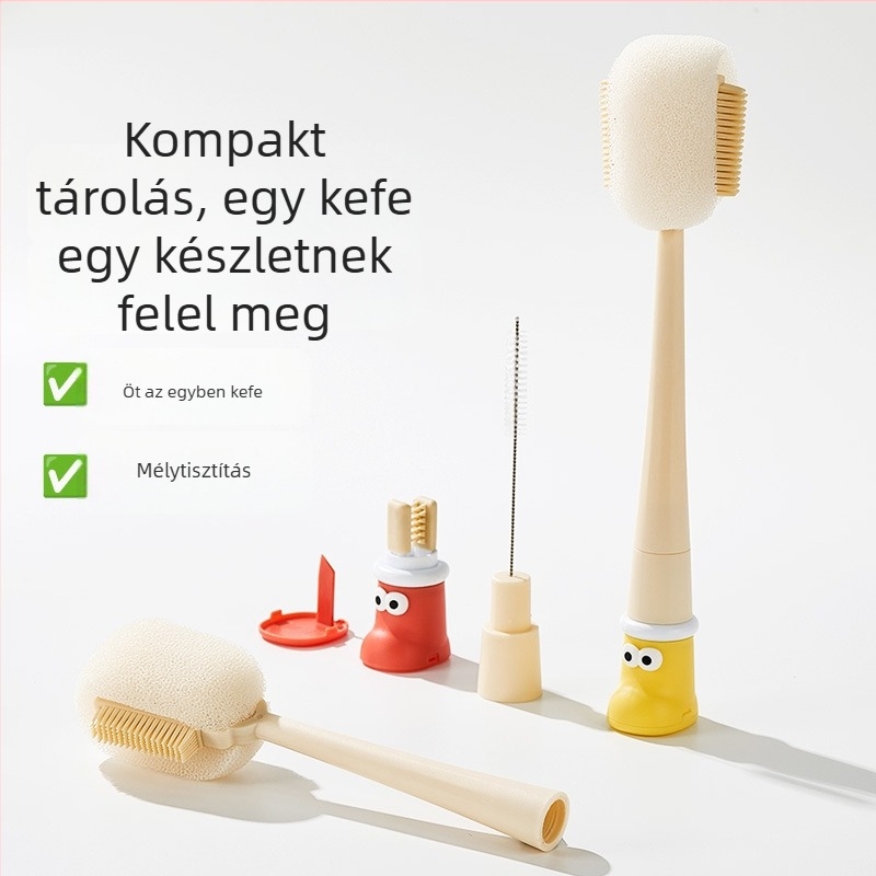 Hosszú nyelű pohártisztító kefék – üveg- és szívószál tisztítóval, poharak tisztításához