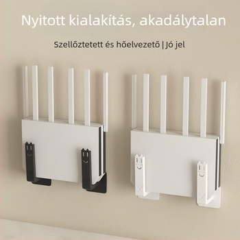 Fali router- és médiai eszközök polc Wi‑Fi és set-top box tárolóval – fúrás nélkül szerelhető