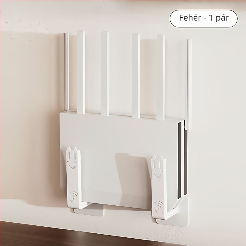 Fali router- és médiai eszközök polc Wi‑Fi és set-top box tárolóval – fúrás nélkül szerelhető