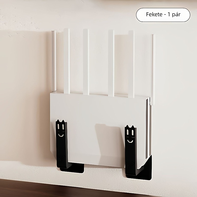 Fali router- és médiai eszközök polc Wi‑Fi és set-top box tárolóval – fúrás nélkül szerelhető