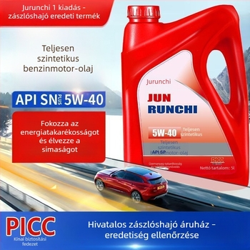 Jurunchi teljesen szintetikus benzinmotor-olaj – kenés, kopásvédelem, hűtés, oxidáció elleni védelem, magas viszkozitási index, tisztaság, hosszú élettartam, általános célú