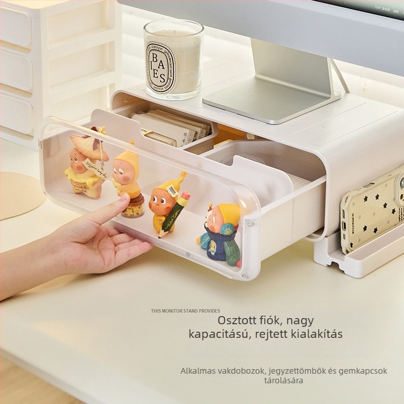 Asztali monitoremelő, áttetsző kiállító talp blind box figuráknak