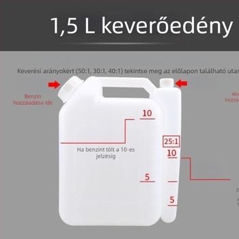 Nagy kapacitású kétütemű olajkeverő tartály láncfűrészhez, fűkaszához és sövénynyíróhoz