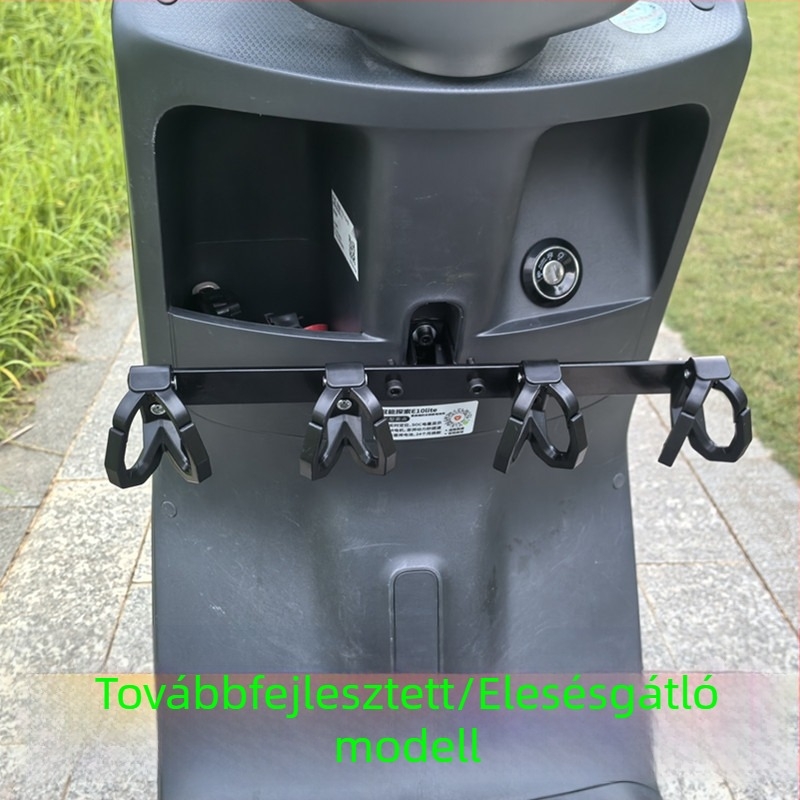 Általános szállítási szerelvény elektromos robogókhoz és motorkerékpárokhoz kampókkal és keresztvasakkal