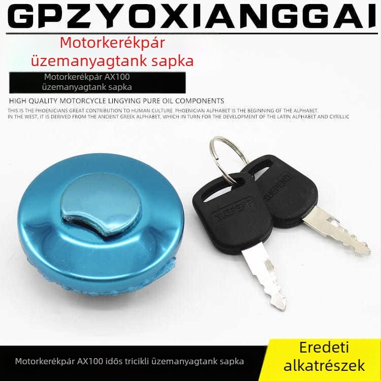 AX100 tricikli: üzemanyagtankfedél és Longxin dobozzár