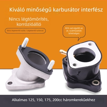 Motorkerékpár-karburátor csatlakozó CG125/150/200 — alumínium-gumi belépőcső-interfész háromkerekű motorkerékpárhoz