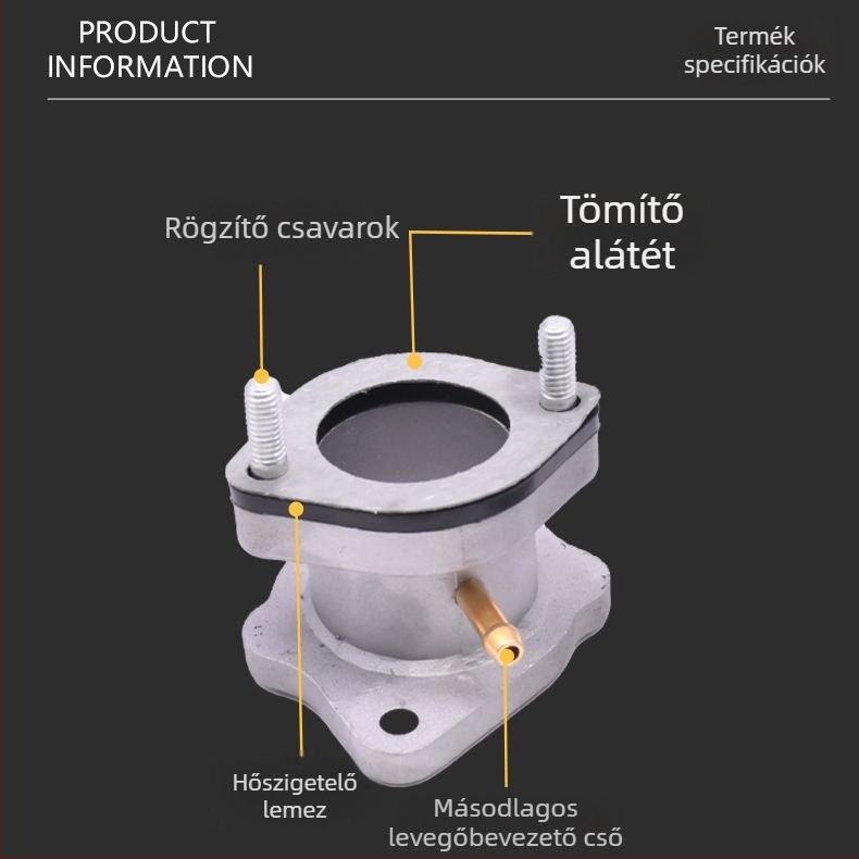 Motorkerékpár-karburátor csatlakozó CG125/150/200 — alumínium-gumi belépőcső-interfész háromkerekű motorkerékpárhoz