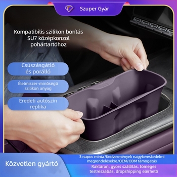 Xiaomi Su7Yu7 központi Konzolos pohártartó szilikon védőmatrac autóhoz – csúszásmentes, ütéscsillapító, kopásálló, tároló