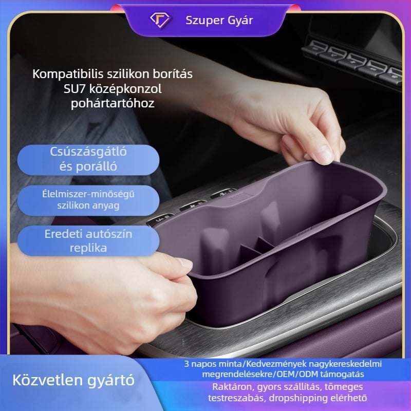 Xiaomi Su7Yu7 központi Konzolos pohártartó szilikon védőmatrac autóhoz – csúszásmentes, ütéscsillapító, kopásálló, tároló