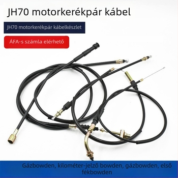 Jialing JH70 motorkerékpár kábelkészlet: kuplungkábel, sebességmérő kábel, első fék kábel, gázkábel