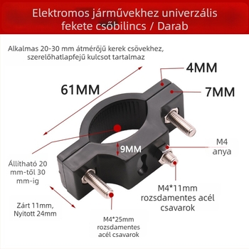 Elektromos motorkerékpár fényszóró rögzítőcső bilincs, univerzális csőbilincs a fényszóró módosításához, kormánycső és lökhárító csőbilincs