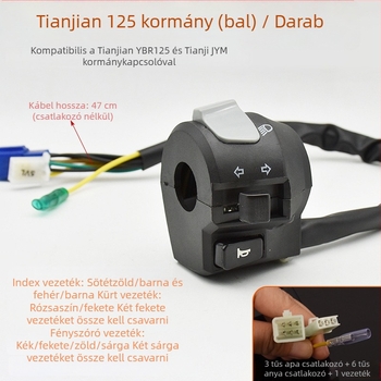 Tianjian 125 JYM125-2 motorkerékpár kormánykapcsoló készlet elektromos indítással, kürttel és fényszóró gombbal