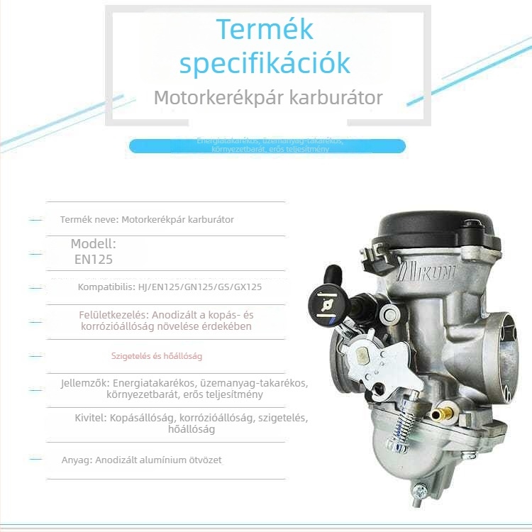 Üzemanyag-szűrő és karburátor készlet motorkerékpárhoz EN125-AGS Prince Diamond leopard HJ125K-2 GX125 GN125