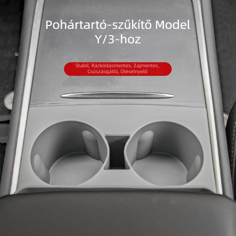 Tesla Model Y/3 középkonzol pohártartó szilikon alátét és magas hőmérséklet-ellenálló tároló doboz