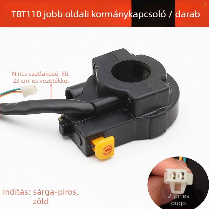 TBT110 motorkerékpár kormányegység kürttel, fényszóróval, elektromos indítással és kormánygomb kapcsolóval