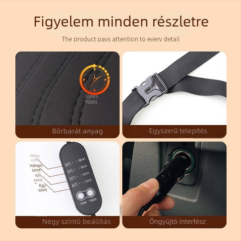 Autó fűtött ülésbetét, univerzális téli fűtő párna az üléshez, melegítő ülésvédő, autó kiegészítő