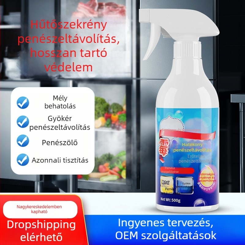 Penészeltávolító spray falakhoz, hűtőkhöz és mosógép tömítéseihez