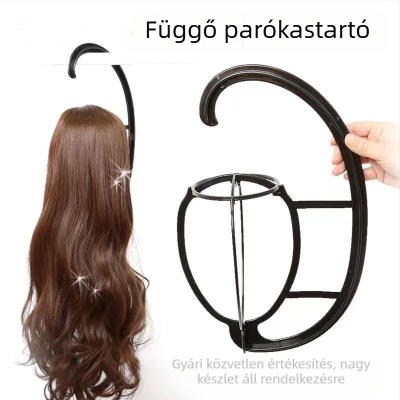 Függő paróka állvány, paróka tároló állvány, műanyag fej tartó