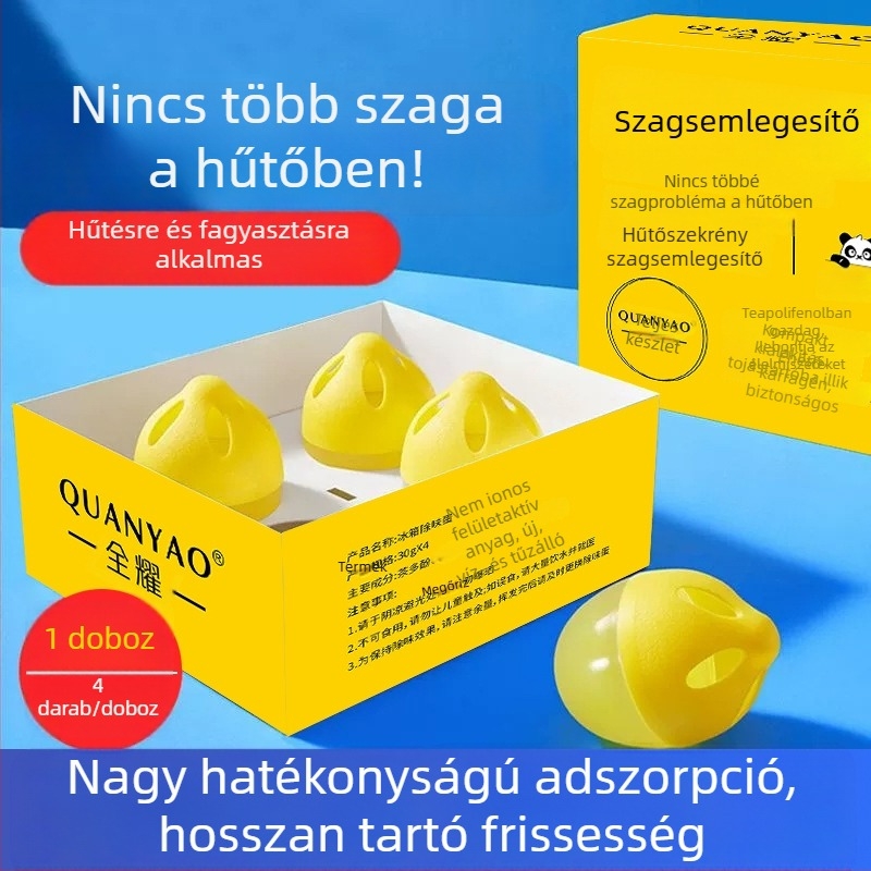 Quanyao Hűtőszekrény tojás alakú szagtalanító — szagok eltávolítása és frissítő hatás hűtőbe és fagyasztóba